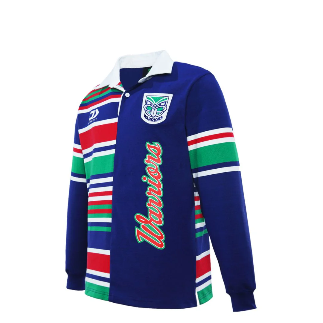 2024 New Zealand Warriors Junior Long Sleeve Traditional Polo - Image 3