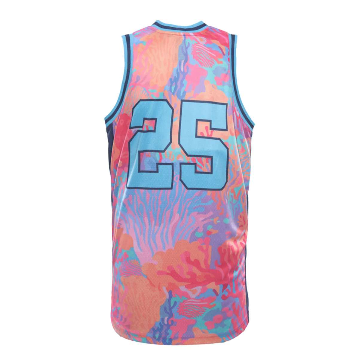 2025 Fiji Bati Mens Basketball Singlet - Coral - Image 4