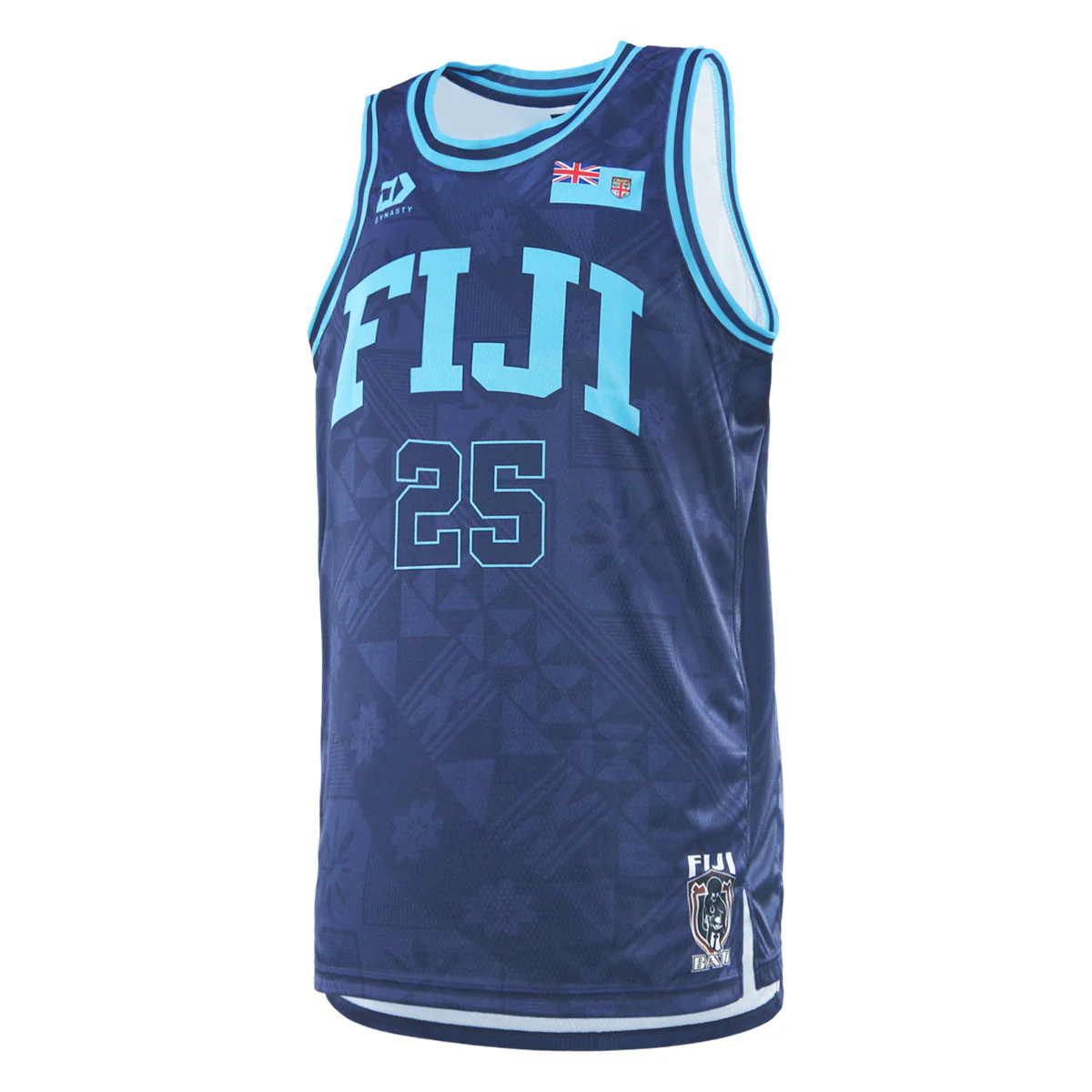 2025 Fiji Bati Mens Basketball Singlet - Navy - Image 3