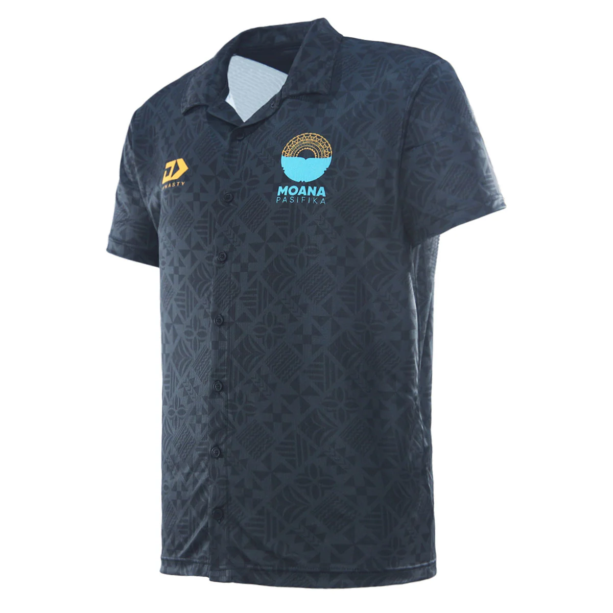 2026 Moana Pasifika Mens Button Up Polo - Black - Image 2