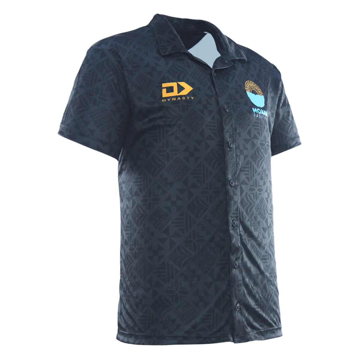 2026 Moana Pasifika Mens Button Up Polo - Black - Image 4