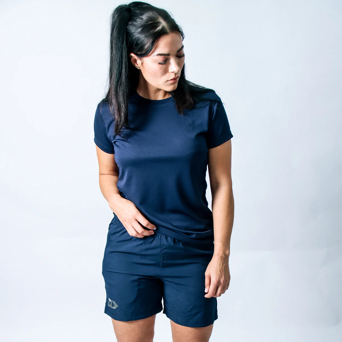 DS Ladies Navy Stock Tee - Image 4